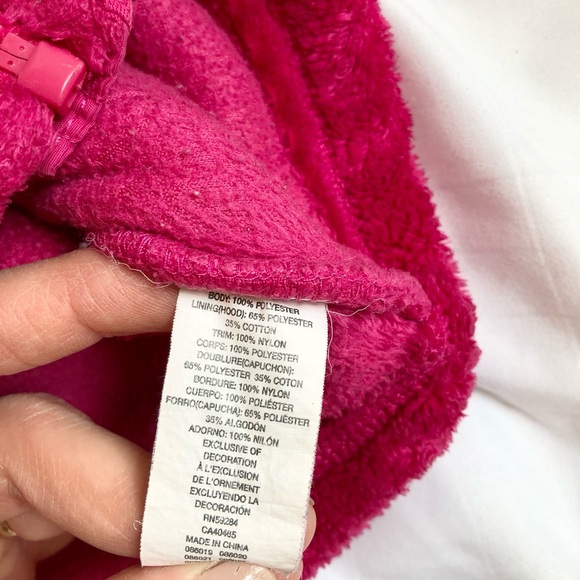 1989 Place Girls Size 2 Fuzzy Hot Pink Zipper Hoodie Cozy - Picture 2 of 4